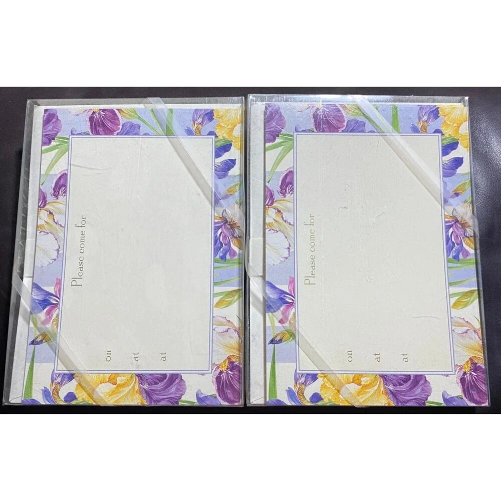 Invitations & Envelopes 2) boxes of 10 Iris Garden Lavender Design